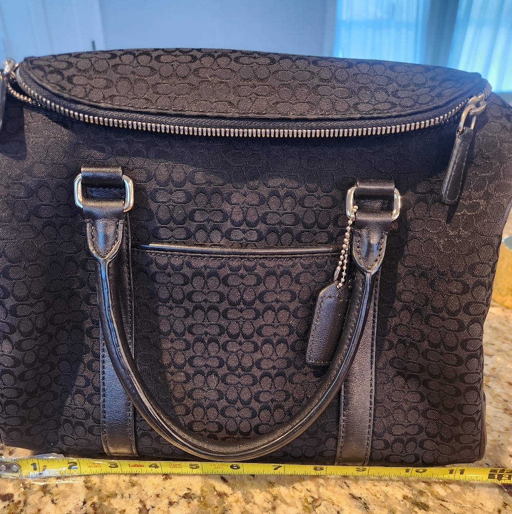 Coach Signature Mini Boston Bag - Black - Travel Bag - Picture 13 of 15